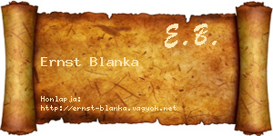 Ernst Blanka névjegykártya